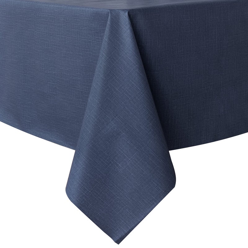 sancua 100% Waterproof Rectangle PVC Tablecloth - 60 x 84 Inch - Oil Proof Spill Proof Vinyl Table Cloth, Wipe Clean Table Cover for Dining Tables, Buffet Parties and Camping, Greyish Blue - Image 1